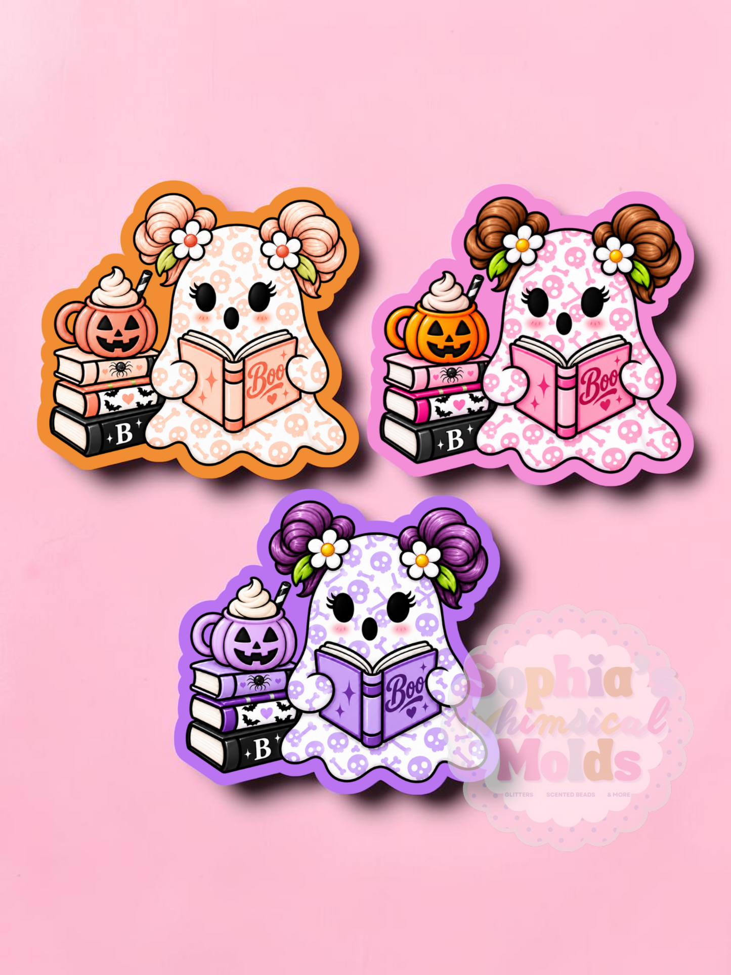 Book Ghost Pumpkin - Cardstock Inserts for Silicone Mold