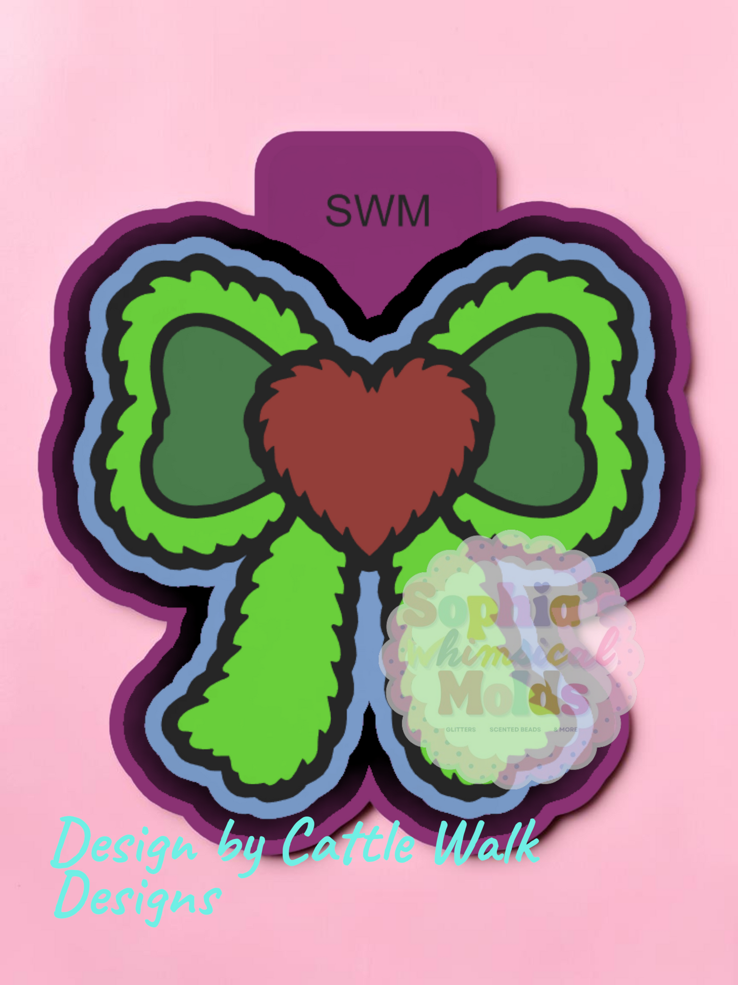 Fuzzy Heart Bow - Premium Silicone Mold