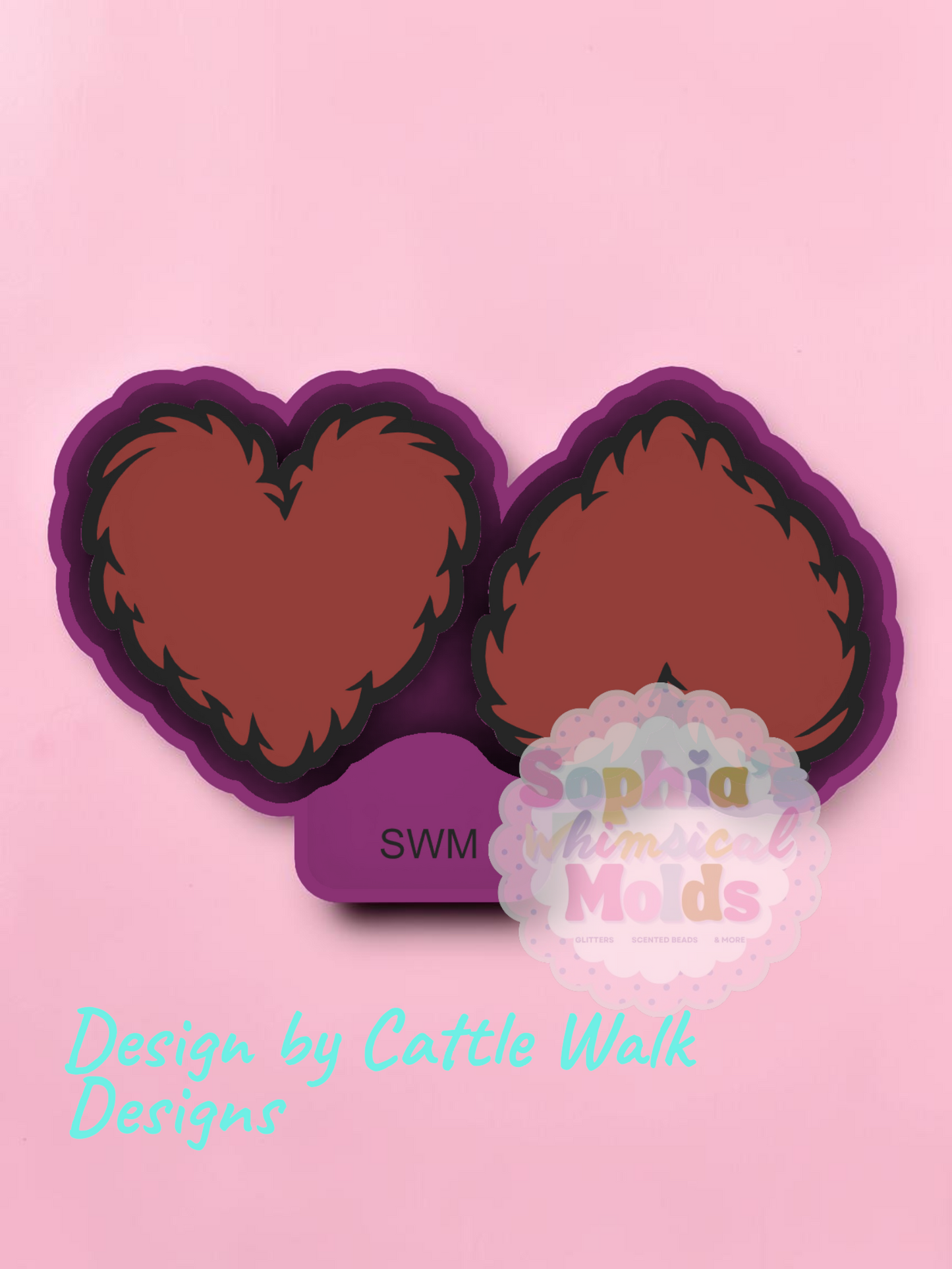 Fuzzy Heart Vent Clips - Premium Silicone Mold