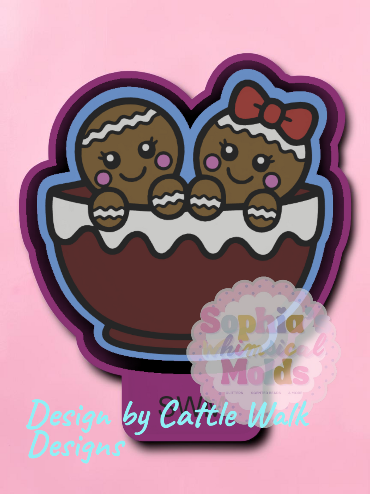 Gingerbread Couple in Bowl - Premium Silicone Mold