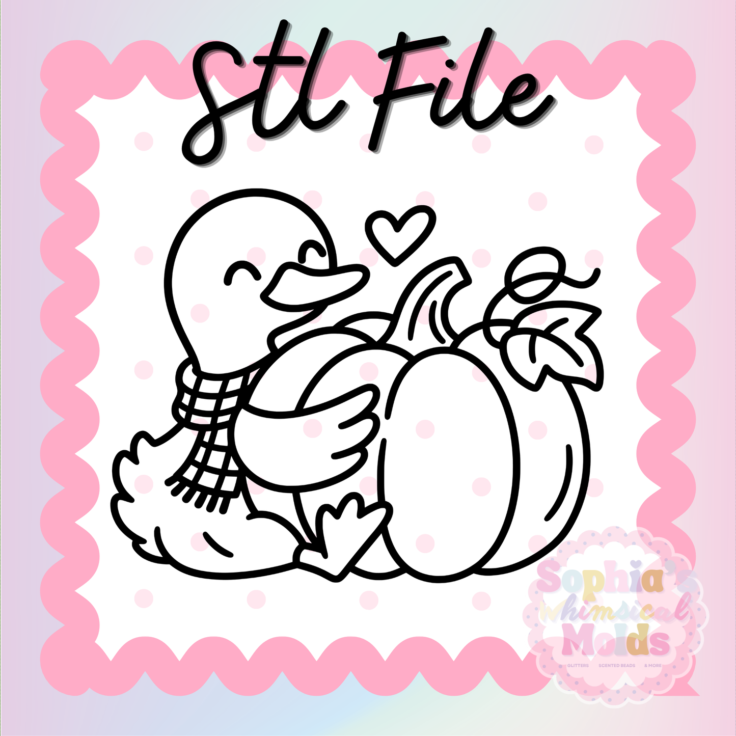 Goose Hugging Pumpkin STL - PNG/STL Digital Files