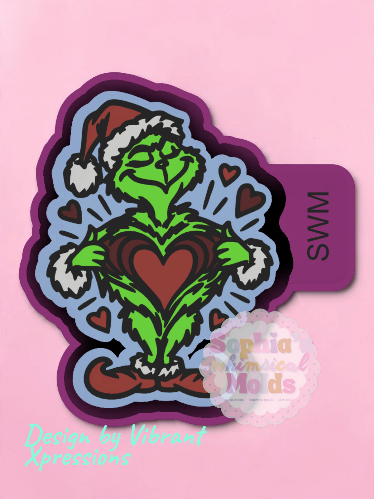 Mean and Green 3 Times Heart - Premium Silicone Mold