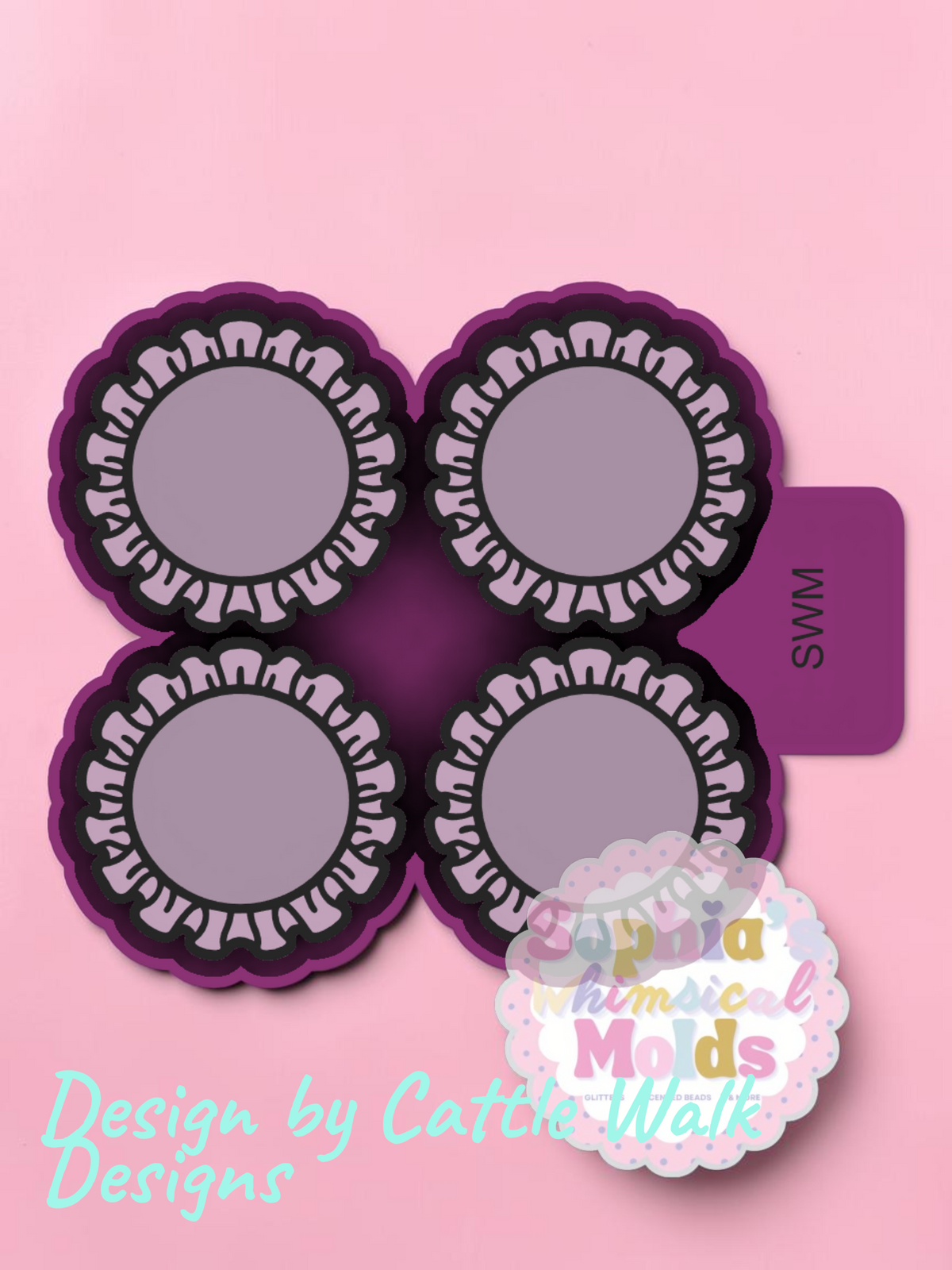Ruffled Round Cardstock Four - Cardstock Premium Silicone Mold