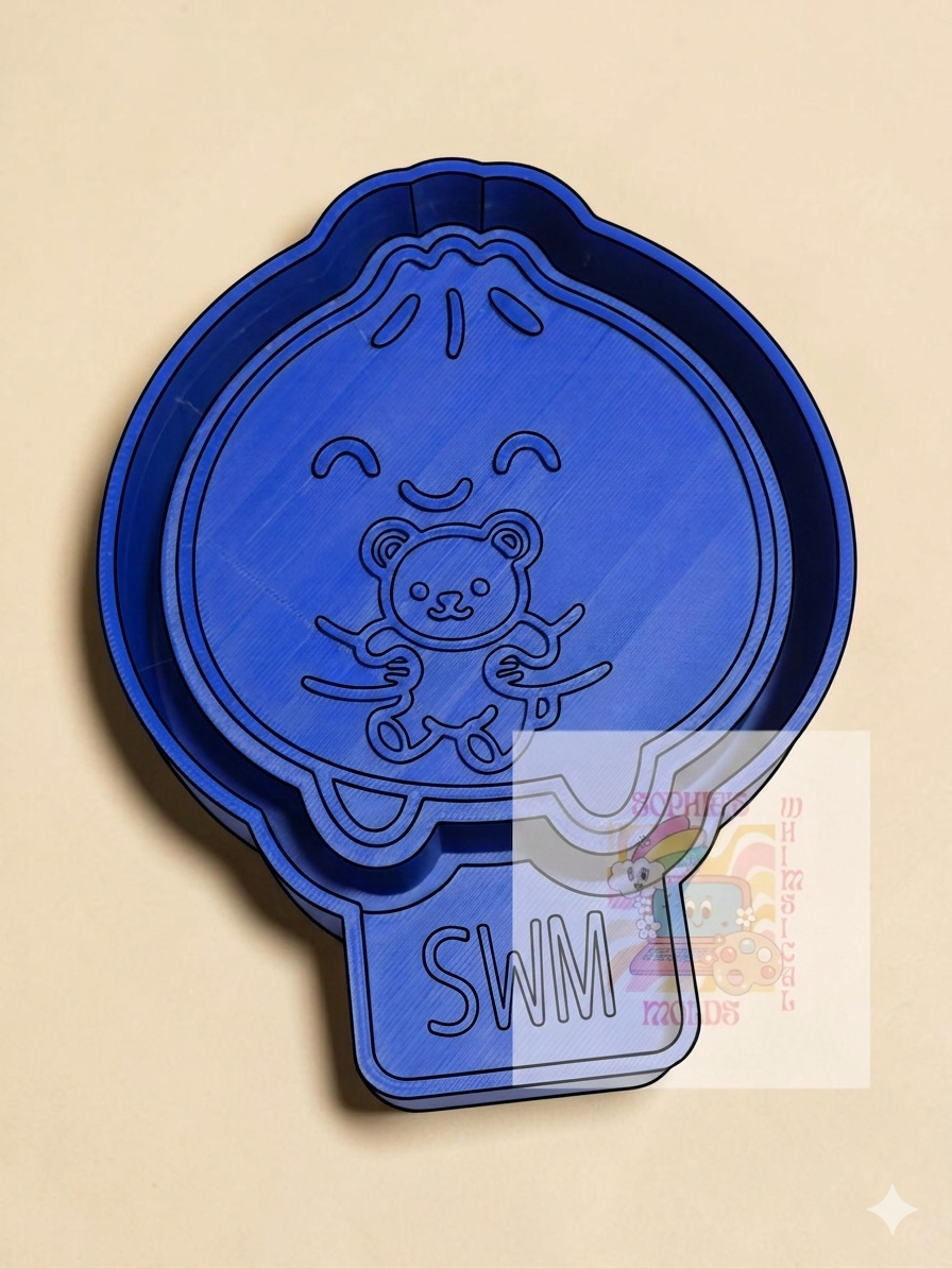 Dumpling Holding Teddy Bear - Premium Silicone Mold