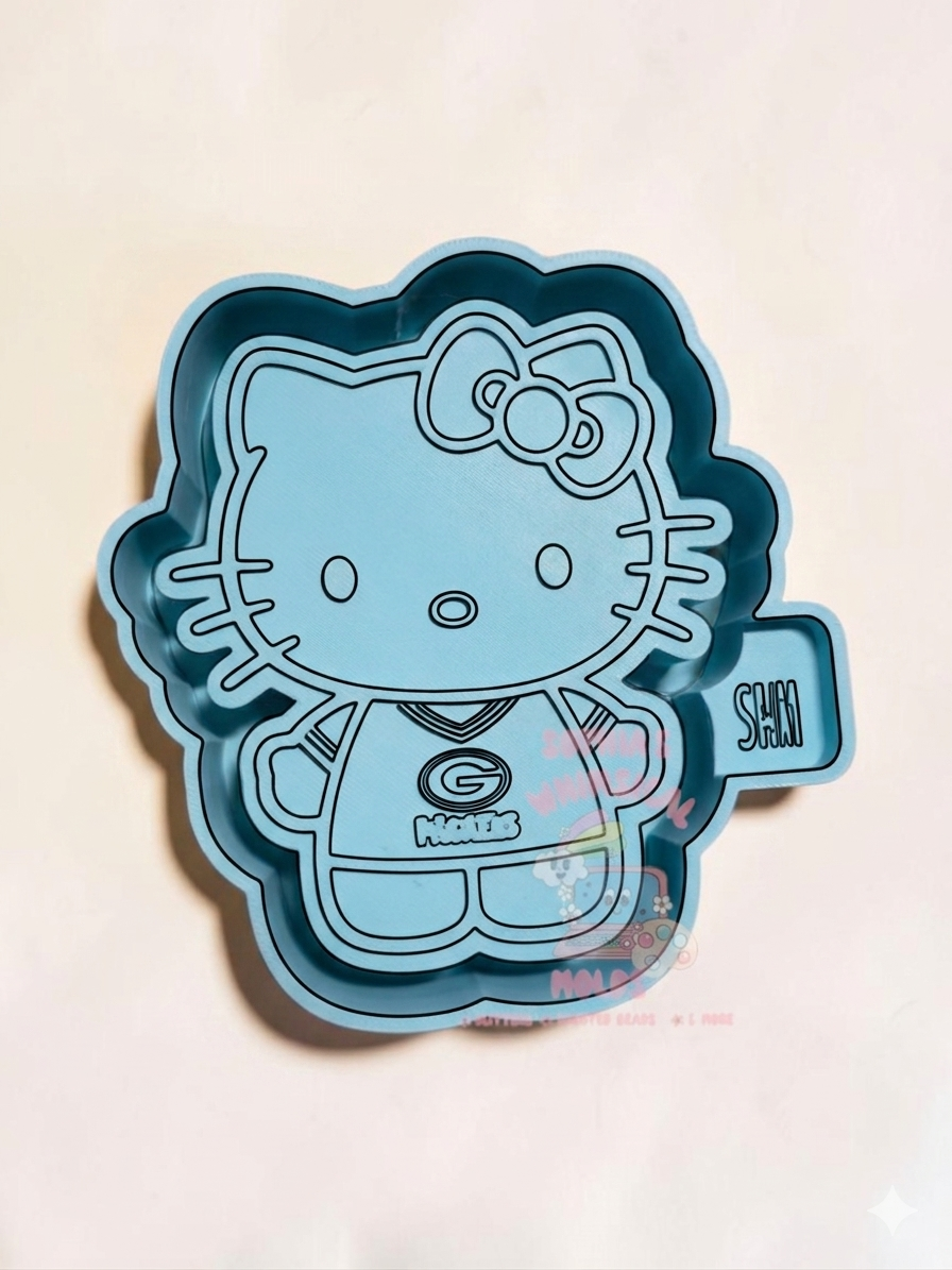 Hello Kitty Green Bay Packers Fan - Premium Silicone Mold
