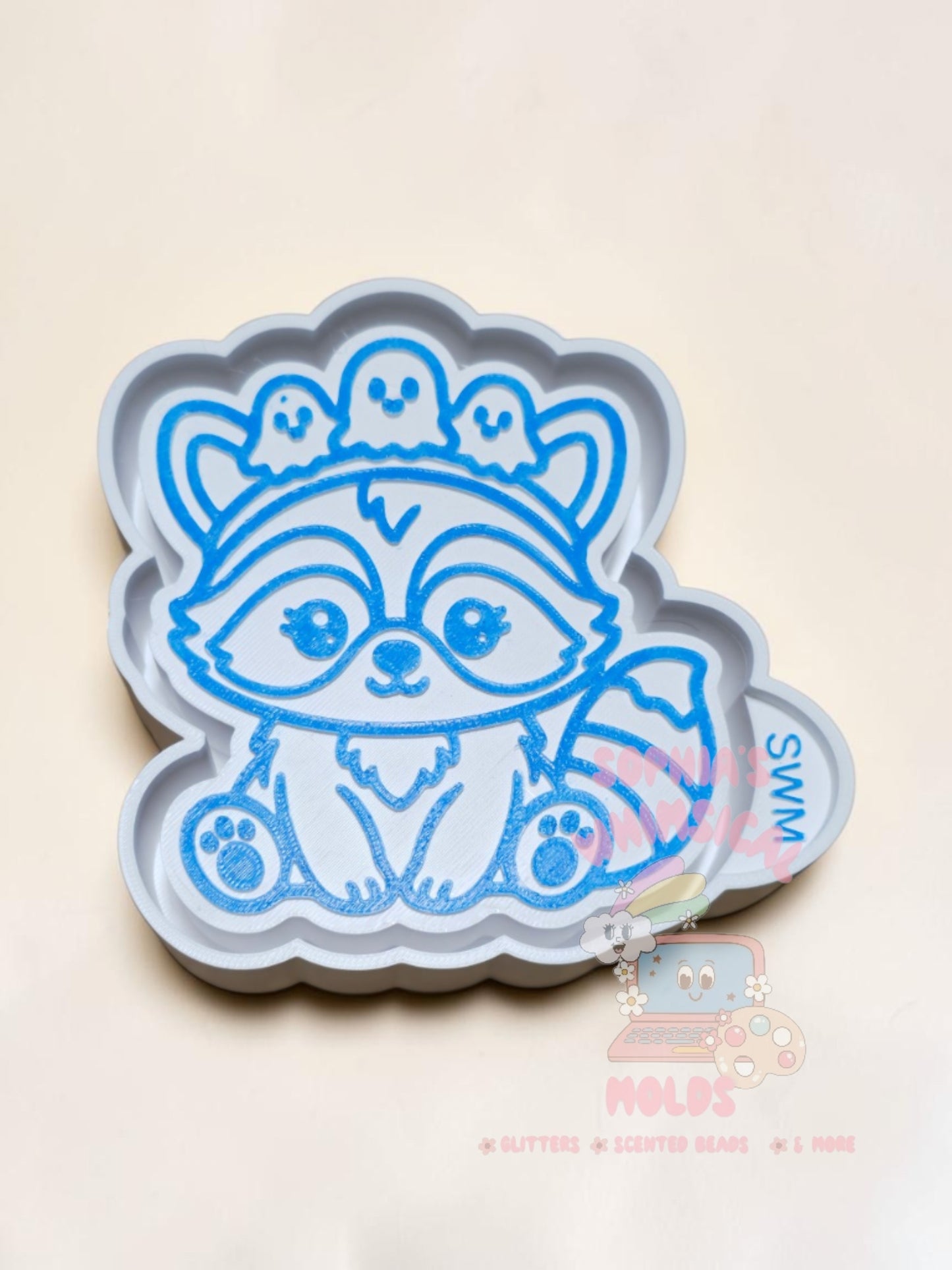Raccoon with Ghost Headband - Premium Silicone Mold