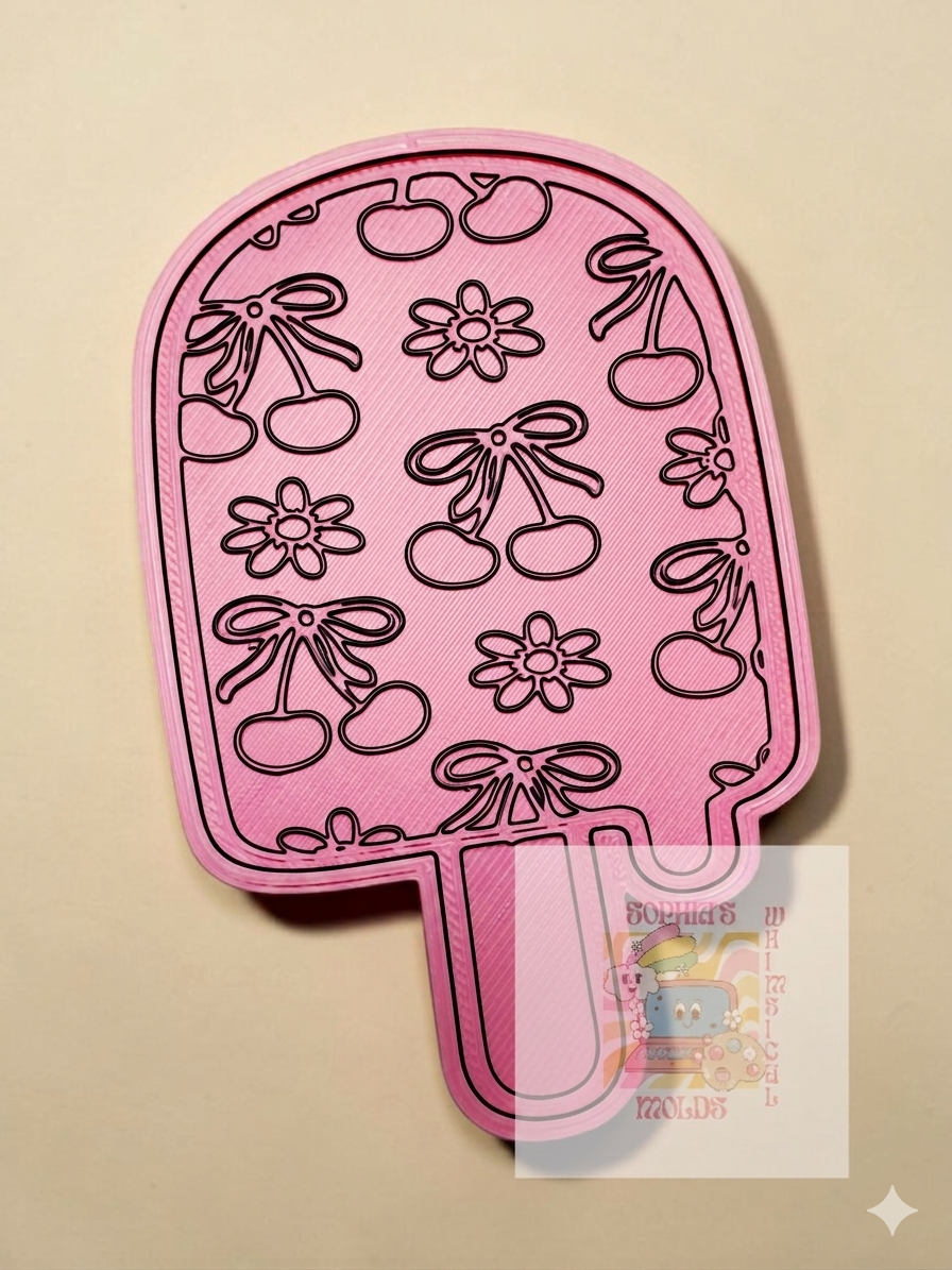 Popsicle Cherries and Daisies Insert - Premium Silicone Mold