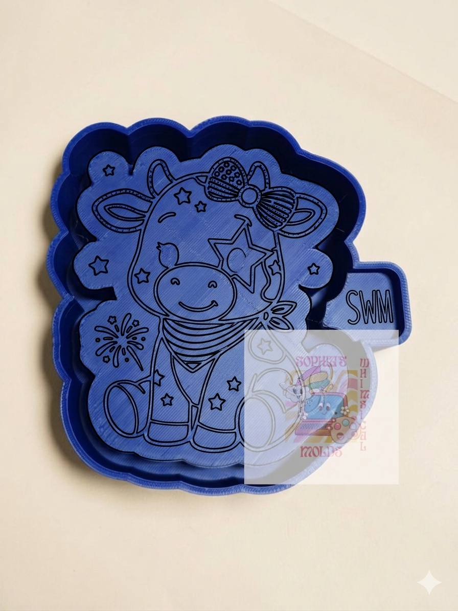 Fourth of July Miss Moo Bell - Premium Silicone Mold