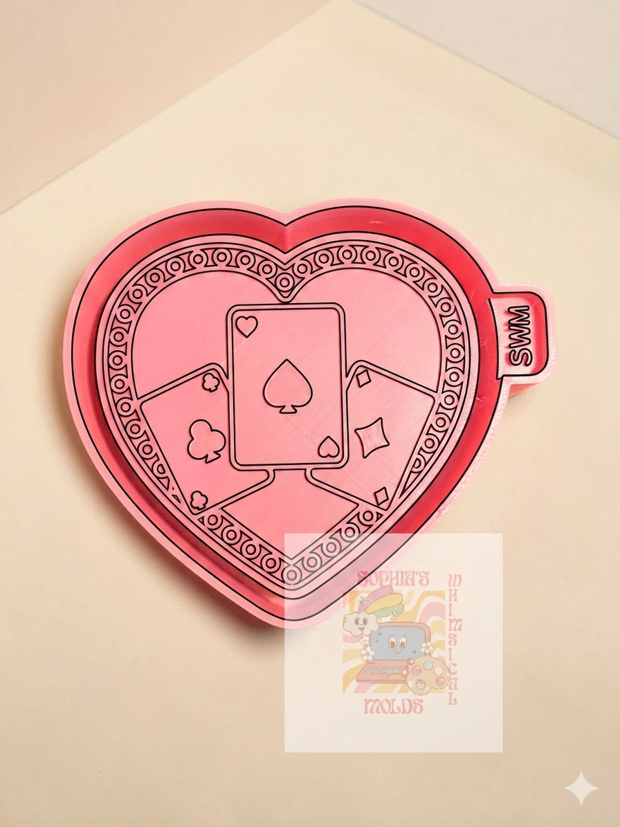 Heart with Cards - Premium Silicone Mold