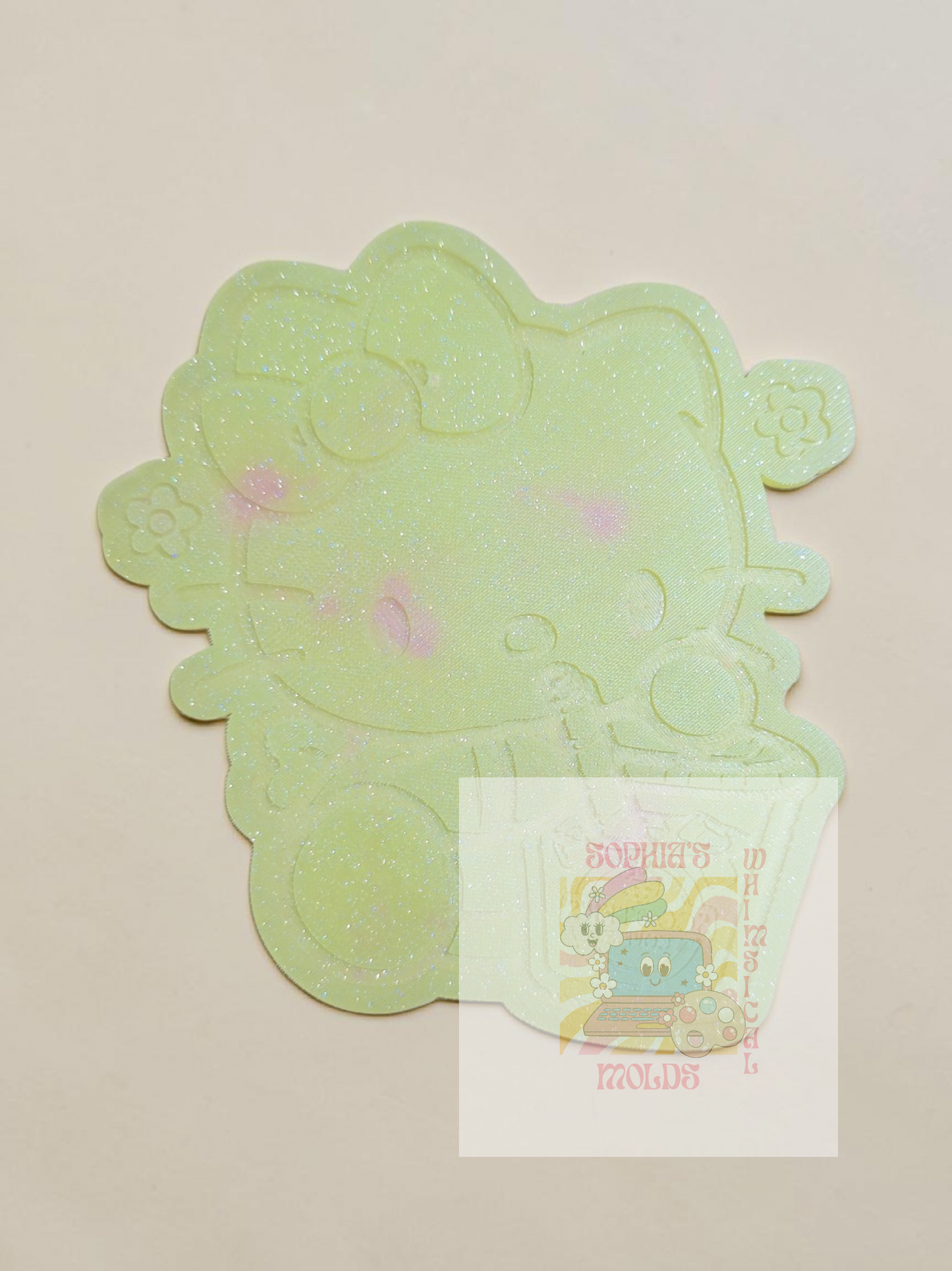 Hello Kitty Drinking Iced Coffee Scooters Insert - Premium Silicone Mold