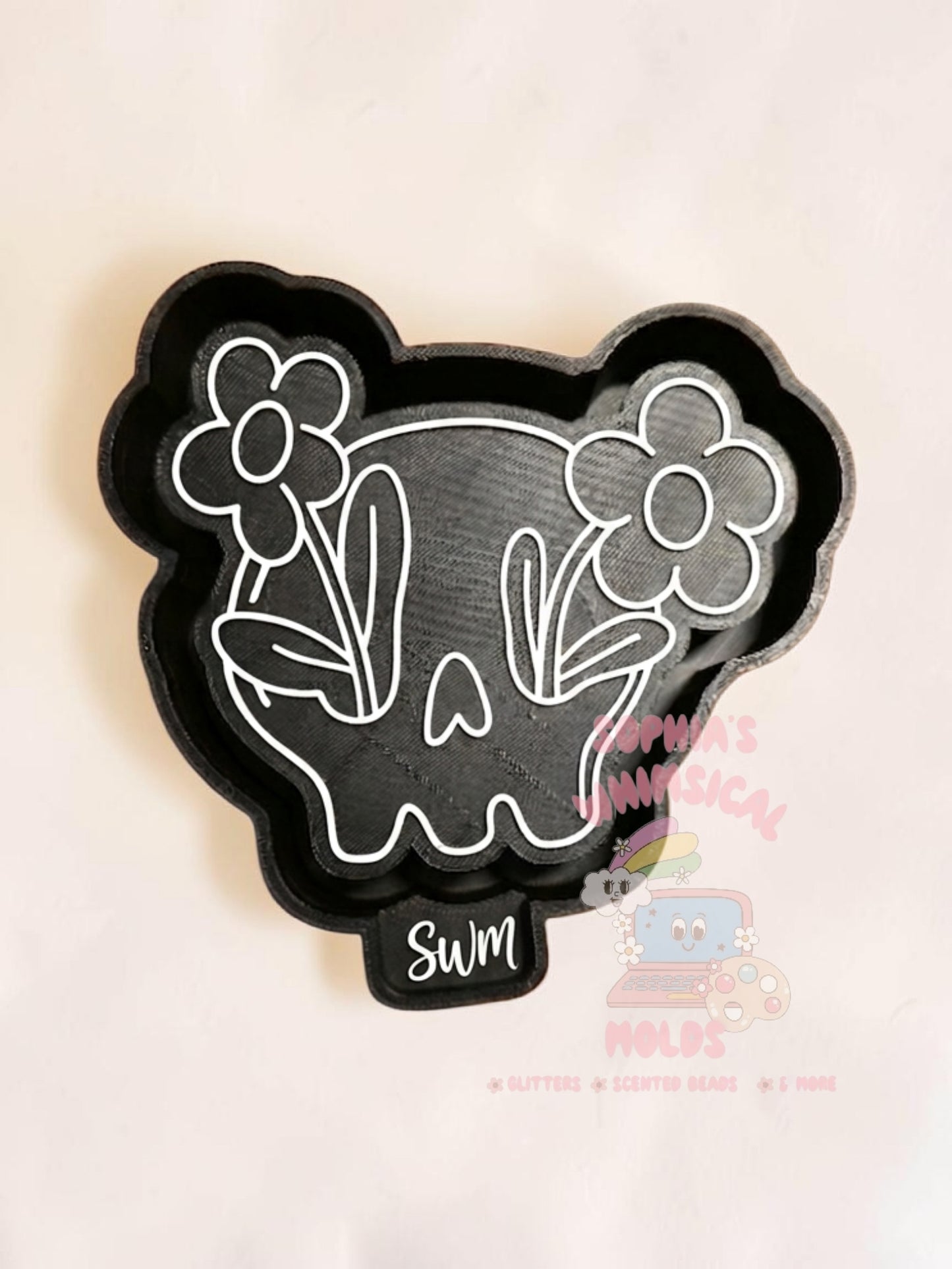 Skull with Daisies - Premium Silicone Mold