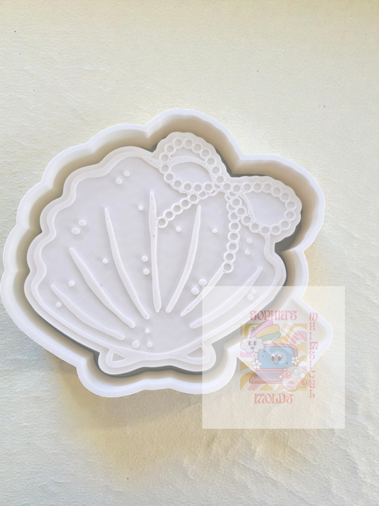 Shell with Pearl Ribbon - Premium Silicone Mold