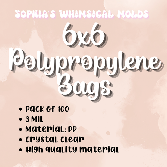 6x6 Polypropylene Bags — 3mil Thickness (Pack of 100)