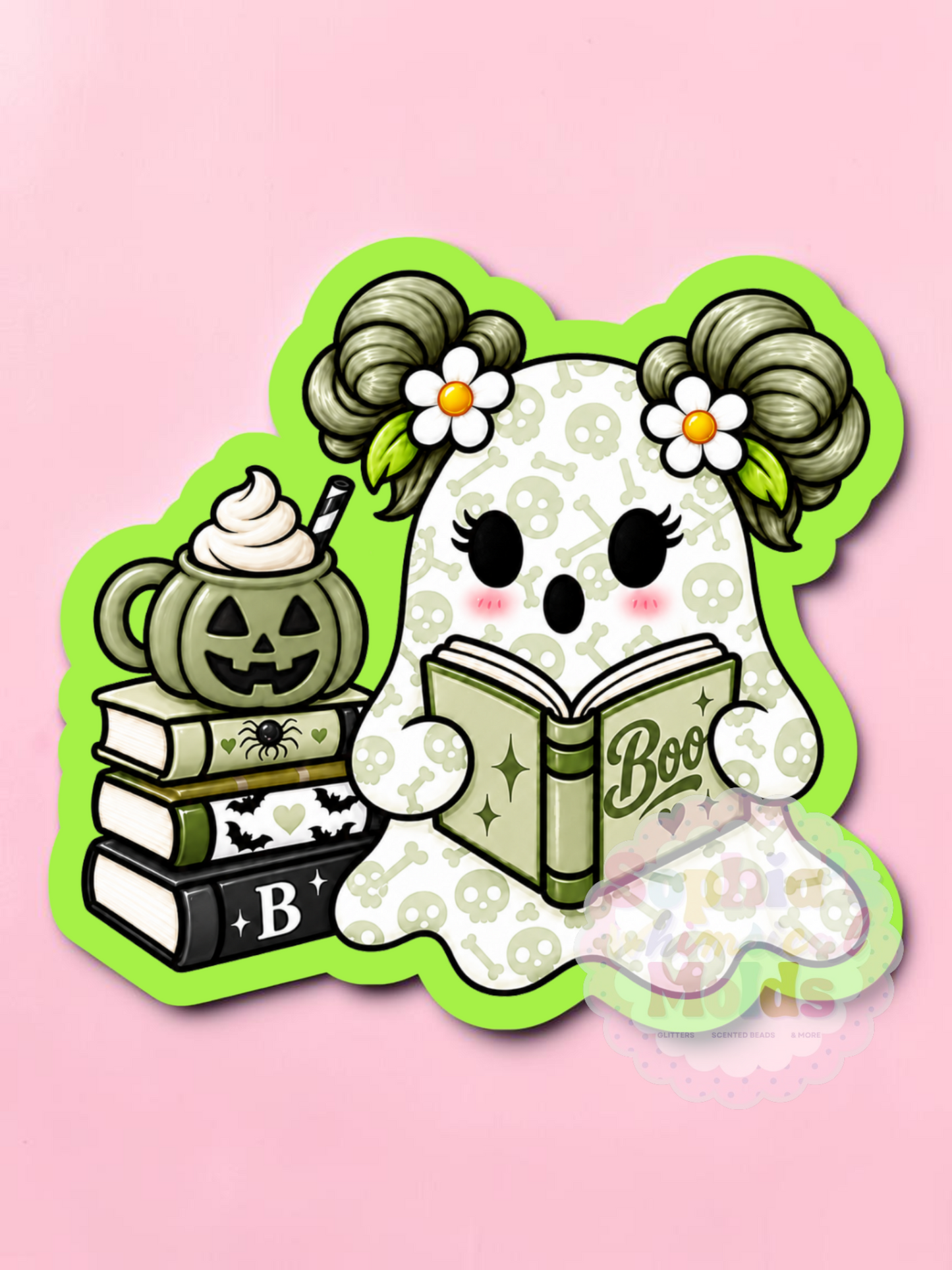 Book Ghost Pumpkin - Cardstock Inserts for Silicone Mold
