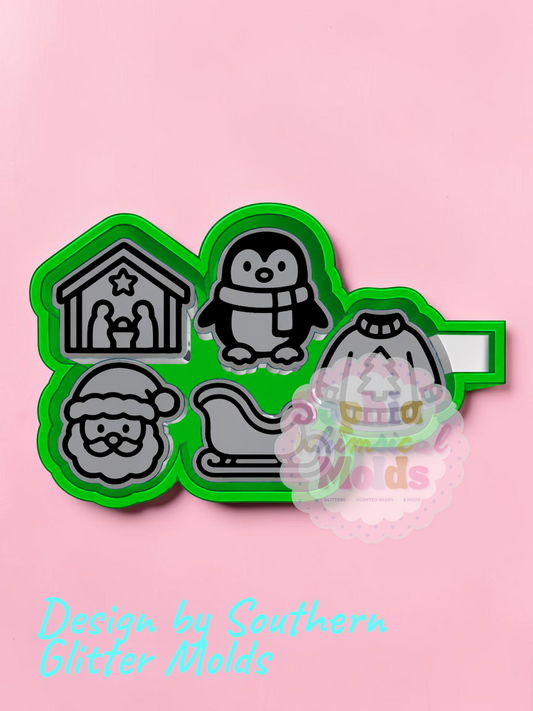 Charm Santa Sleigh Bundle - Premium Silicone Mold