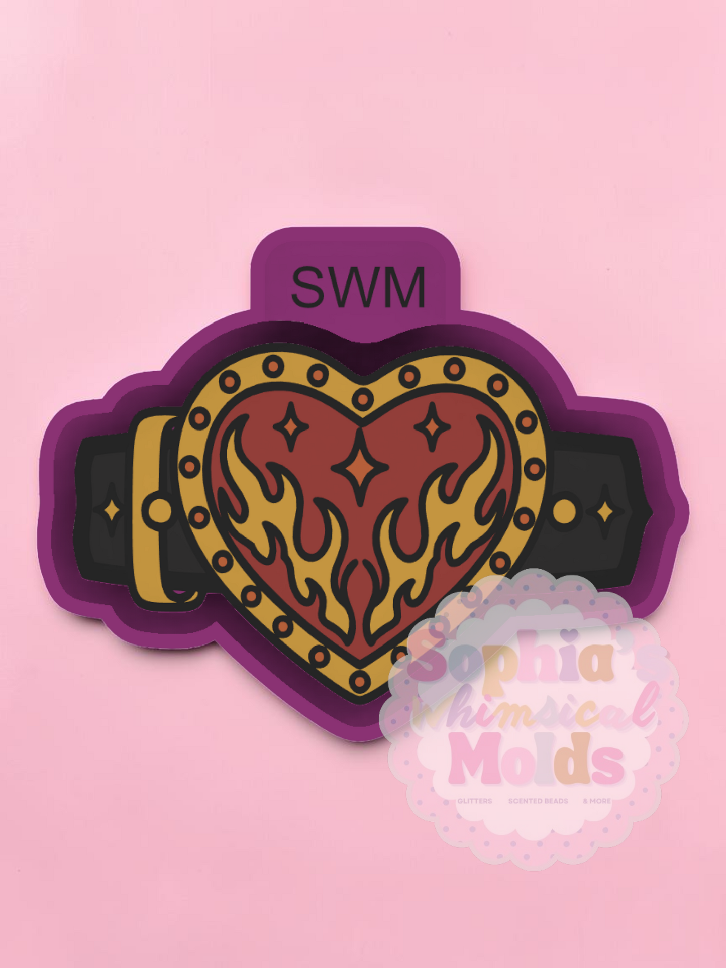 Cowgirl Babe Heart Belt Buckle - Premium Silicone Mold