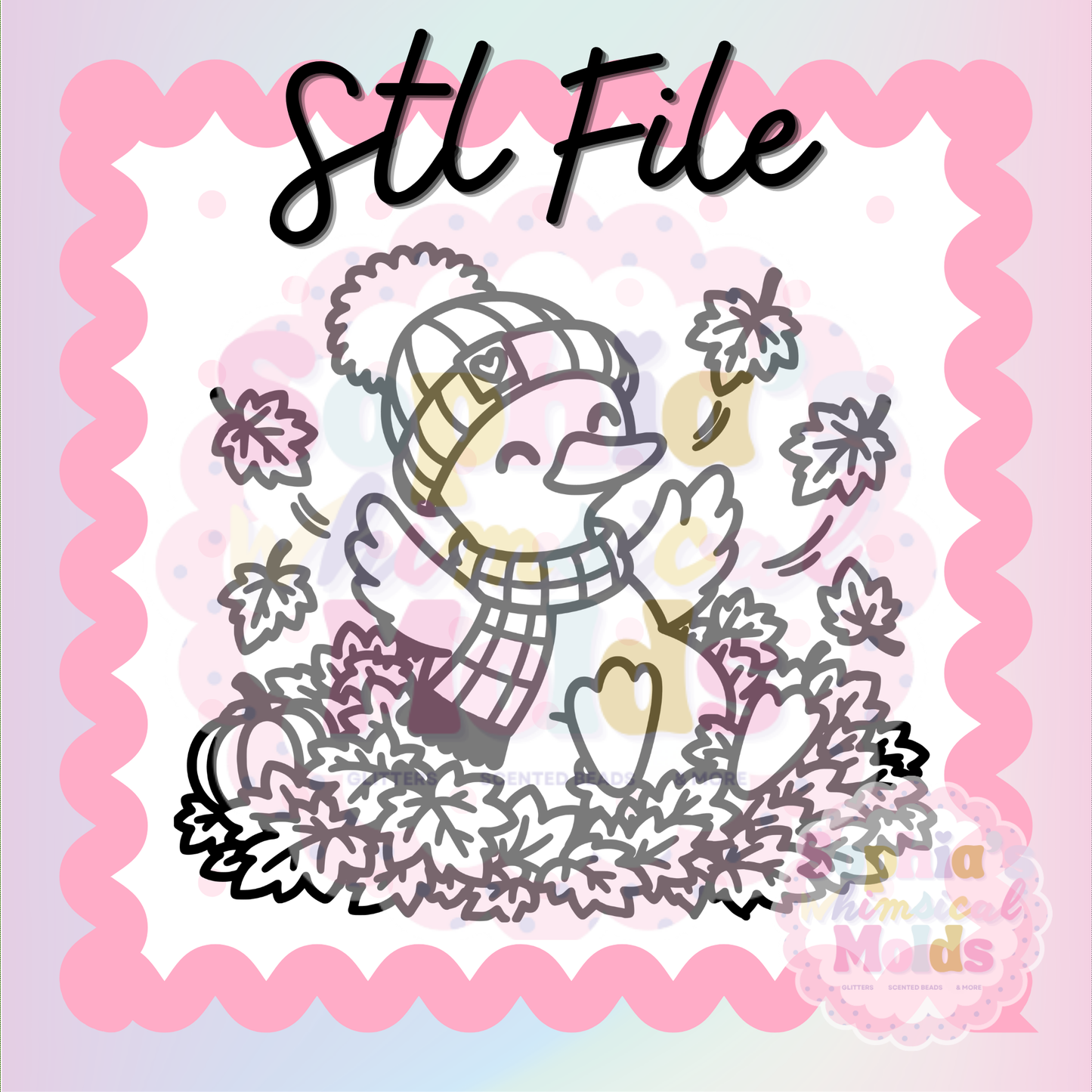 Fall Leaves Goose STL - PNG/STL Digital Files