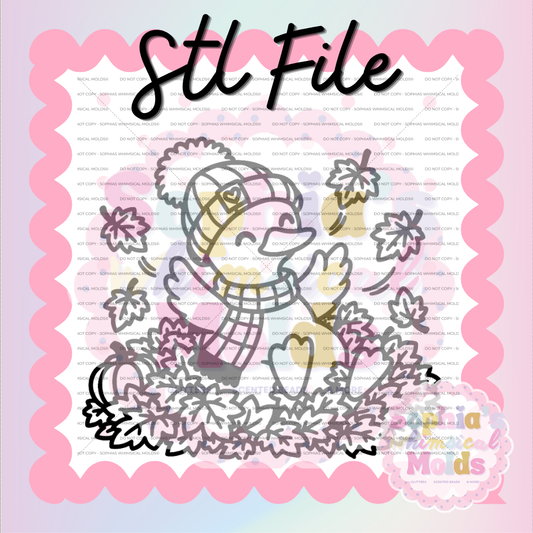 Fall Leaves Goose STL - PNG/STL Digital Files