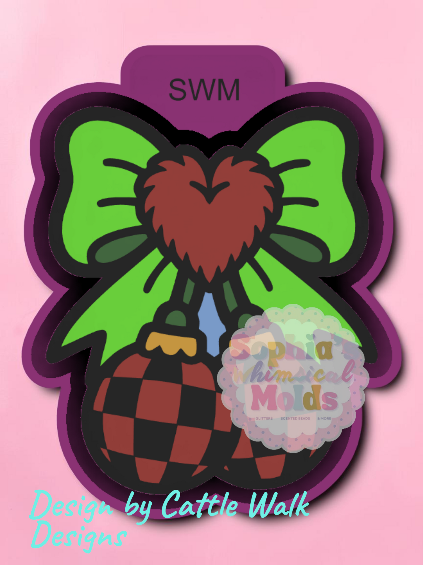 Fluffy Heart Bow Ornament - Premium Silicone Mold