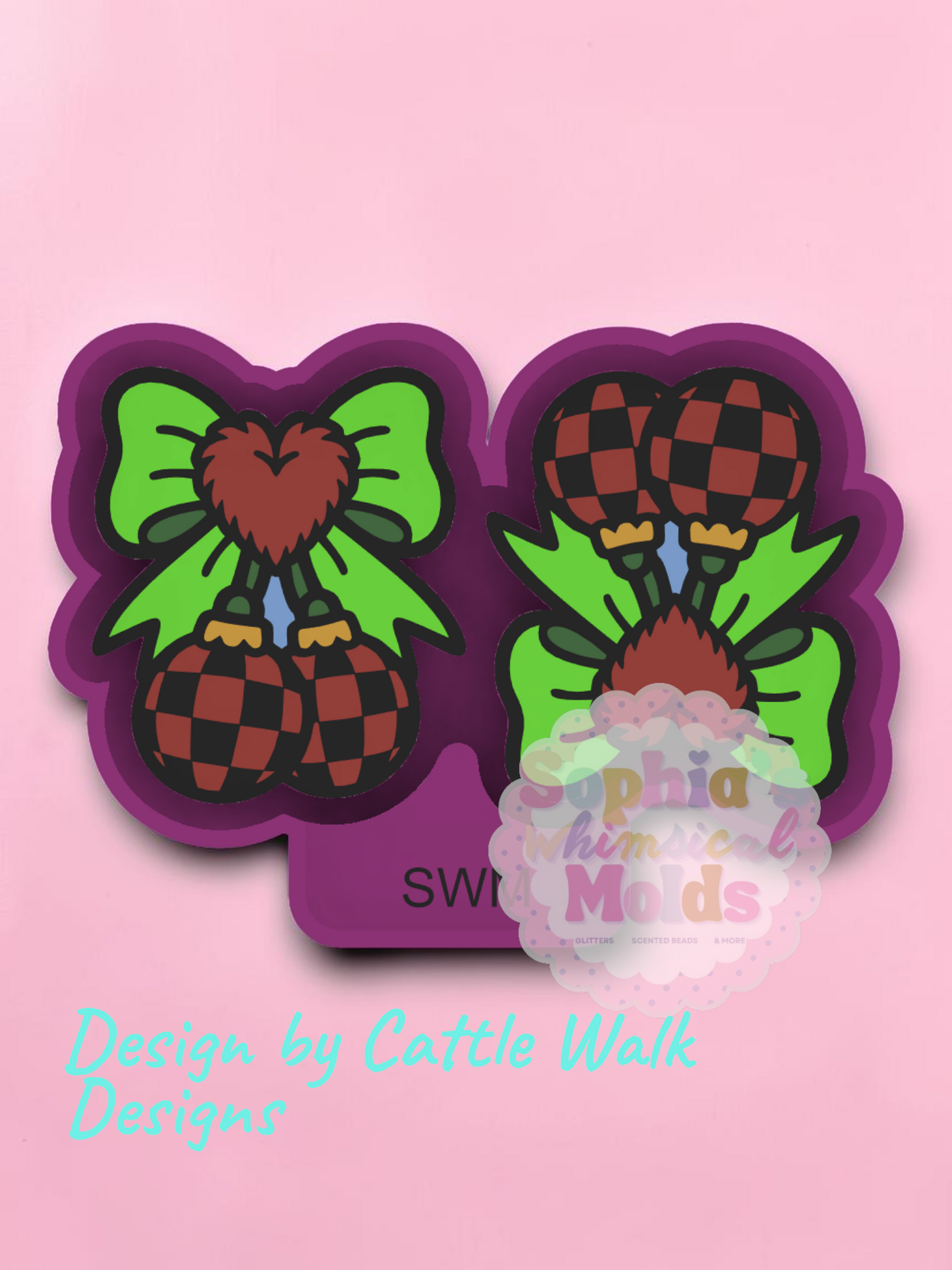 Fluffy Heart Bow Ornament Vent Clips - Premium Silicone Mold