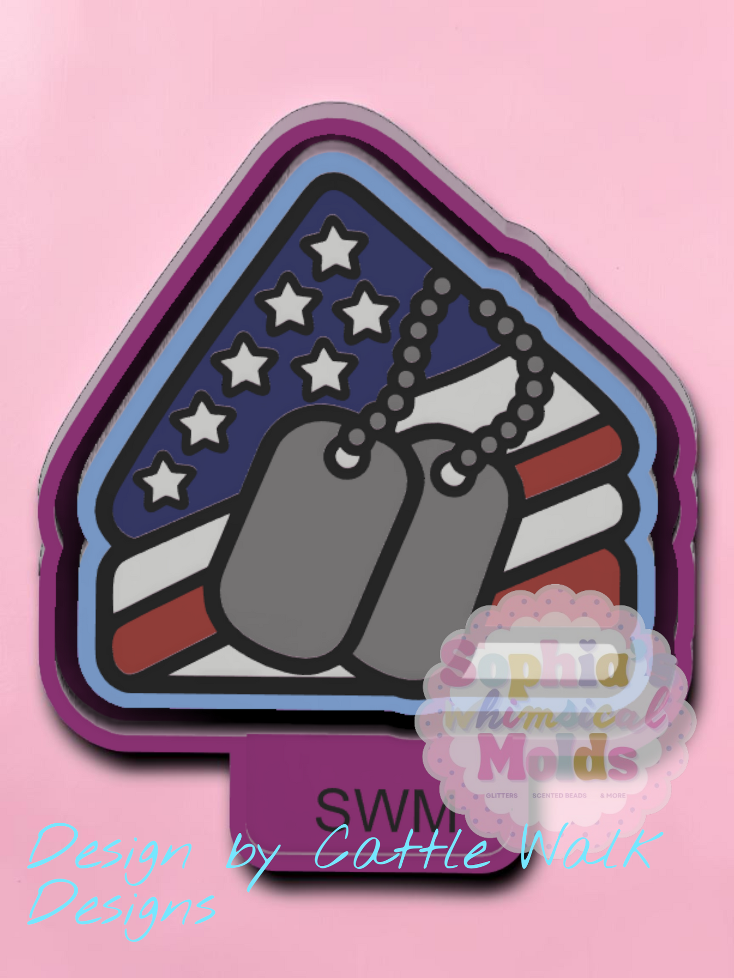 Folded Flag Dog Tags - Premium Silicone Mold