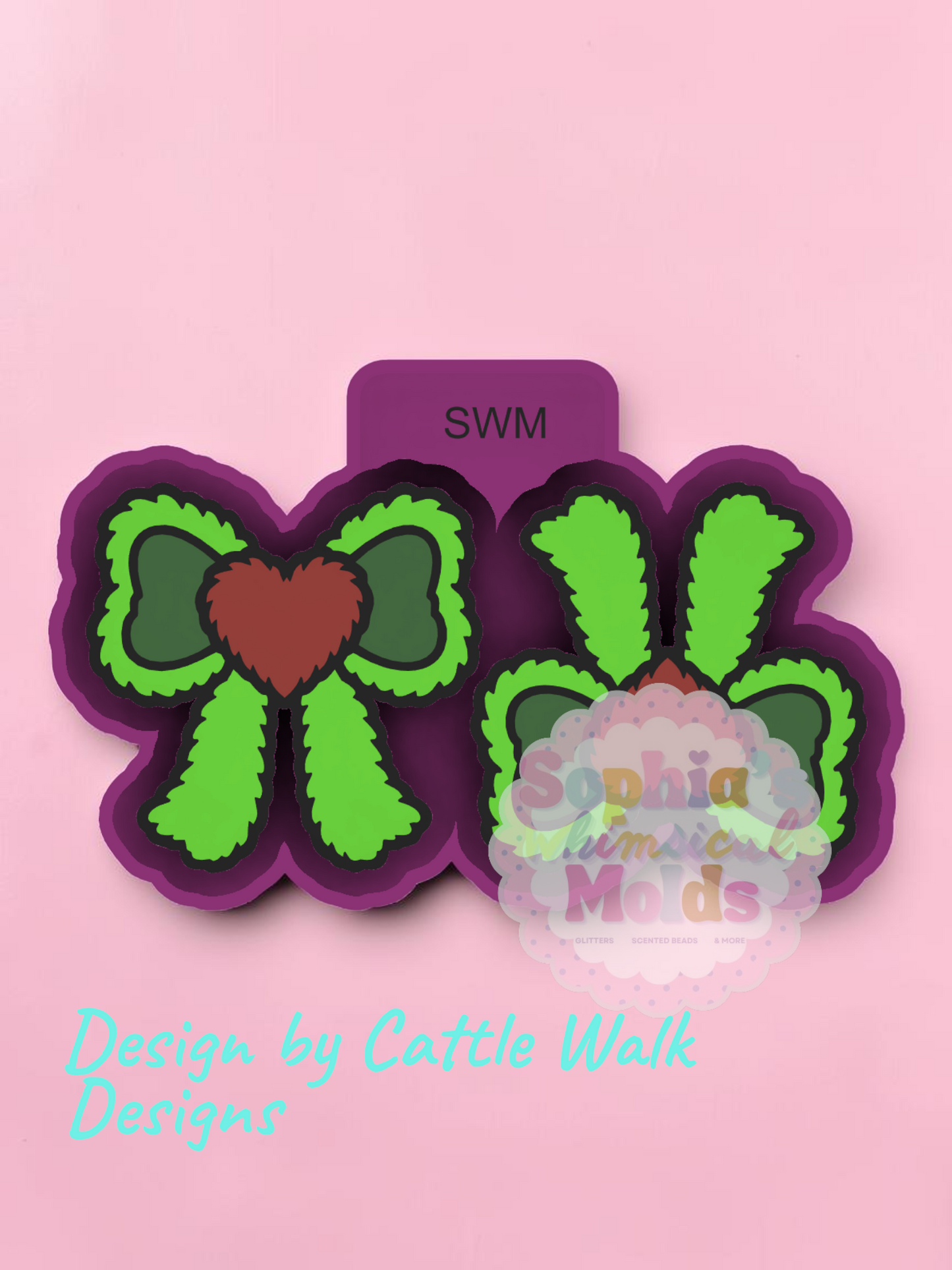 Fuzzy Heart Bow Vent Clips - Premium Silicone Mold