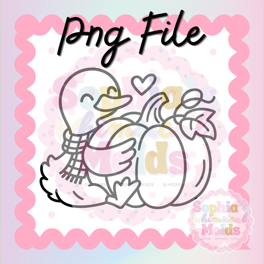 Goose Hugging Pumpkin PNG - PNG/STL Digital Files
