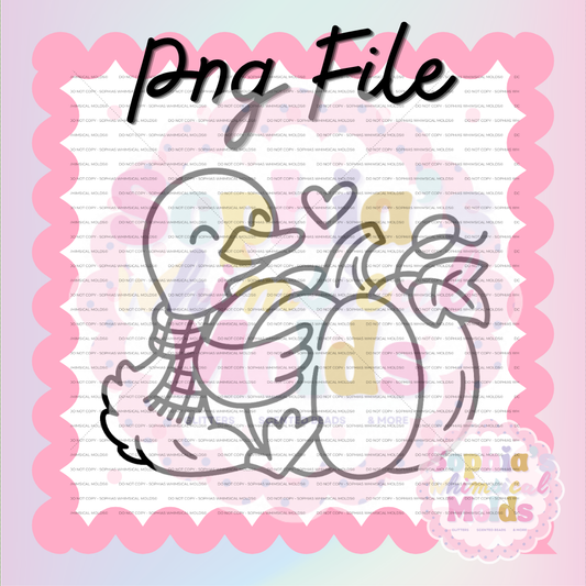Goose Hugging Pumpkin PNG - PNG/STL Digital Files