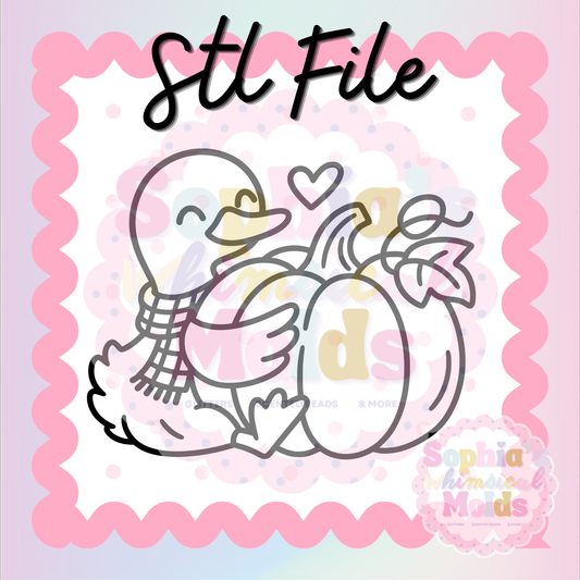 Goose Hugging Pumpkin STL - PNG/STL Digital Files