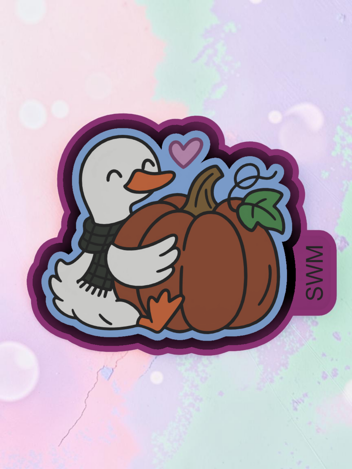 Goose Hugging Pumpkin - Custom Premium Car Air Freshener
