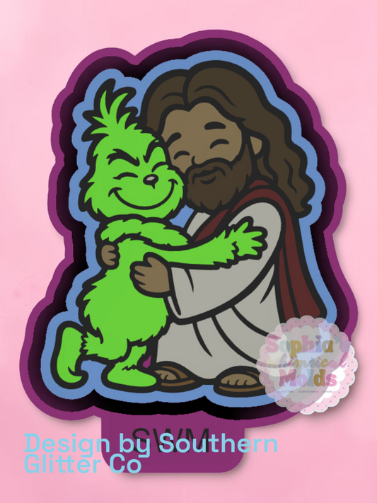 Jesus with Green Guy - Premium Silicone Mold