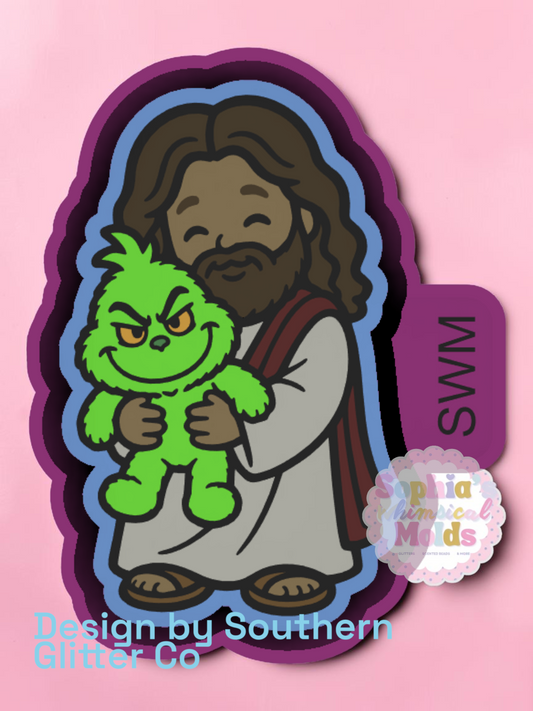 Jesus with Green Guy Plushie - Premium Silicone Mold