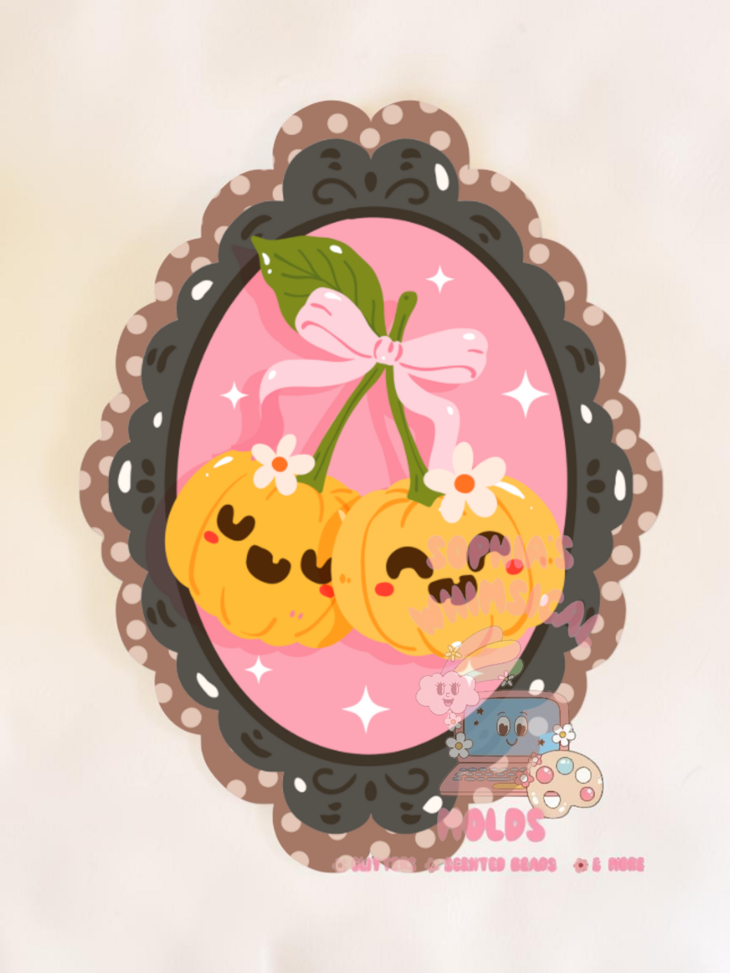 Pumpkin Cherries in Frame Cardstock - Cardstock Inserts for Silicone Mold