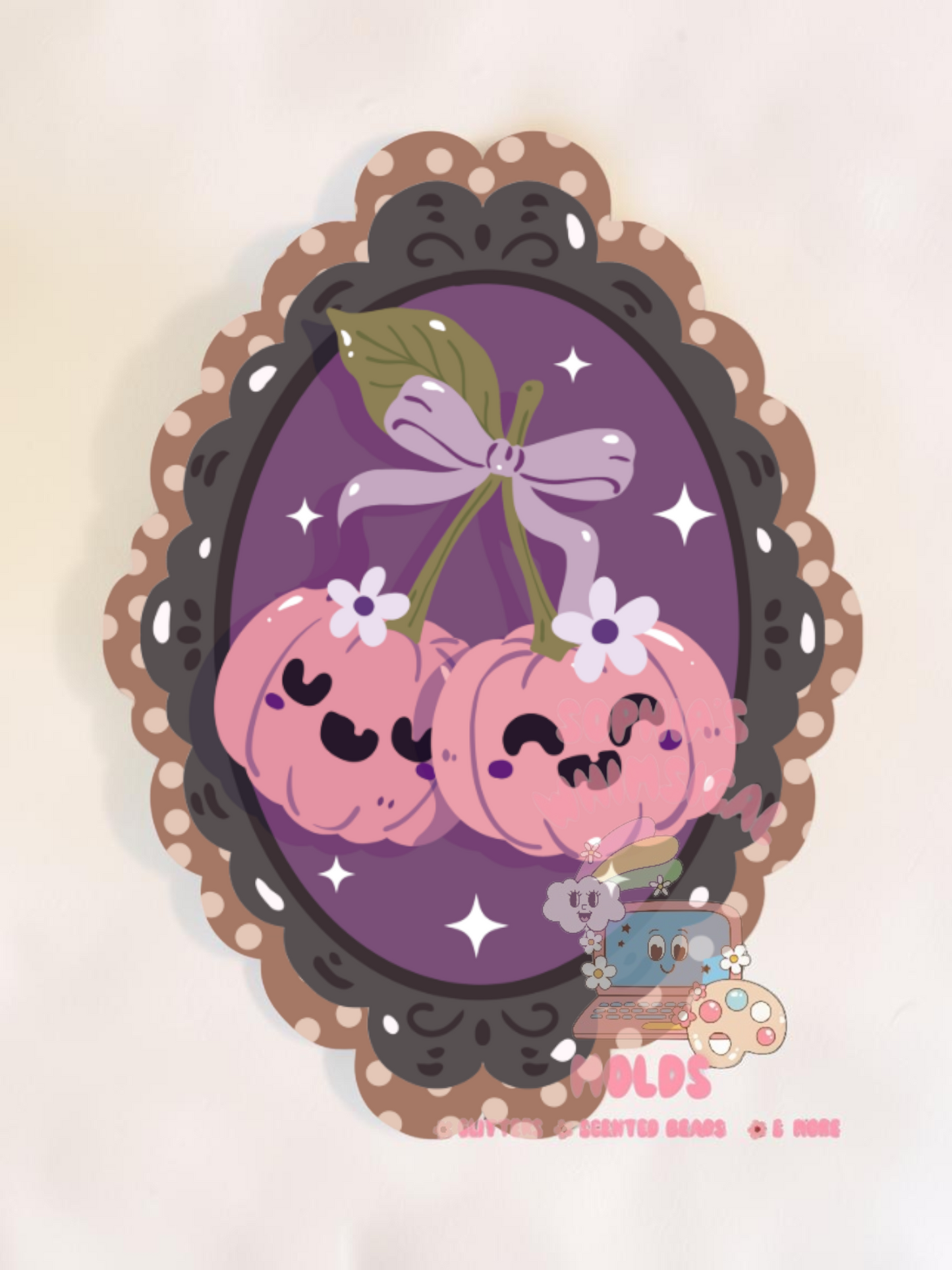 Pumpkin Cherries in Frame Cardstock - Cardstock Inserts for Silicone Mold
