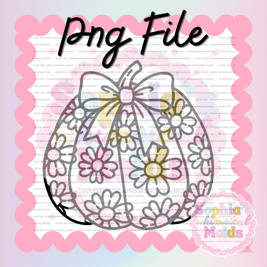 Pumpkin Flowers Bow PNG - PNG/STL Digital Files