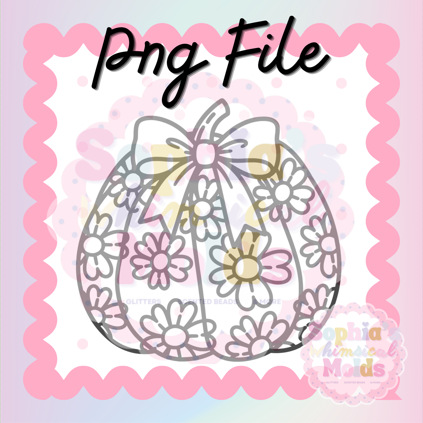 Pumpkin Flowers Bow PNG - PNG/STL Digital Files