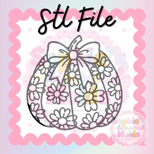 Pumpkin Flowers Bow STL - PNG/STL Digital Files