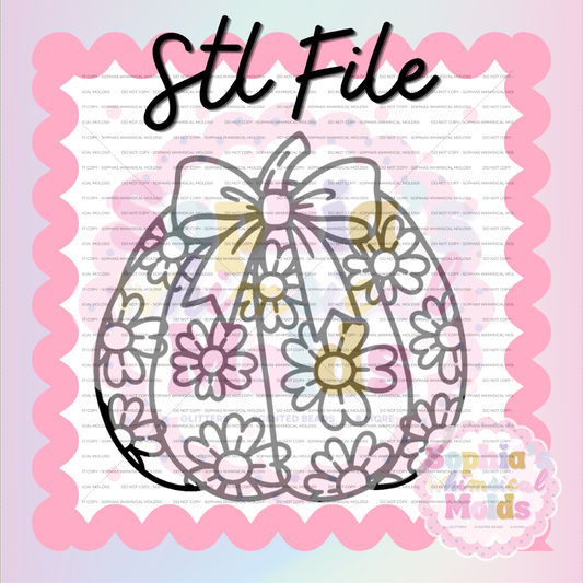 Pumpkin Flowers Bow STL - PNG/STL Digital Files