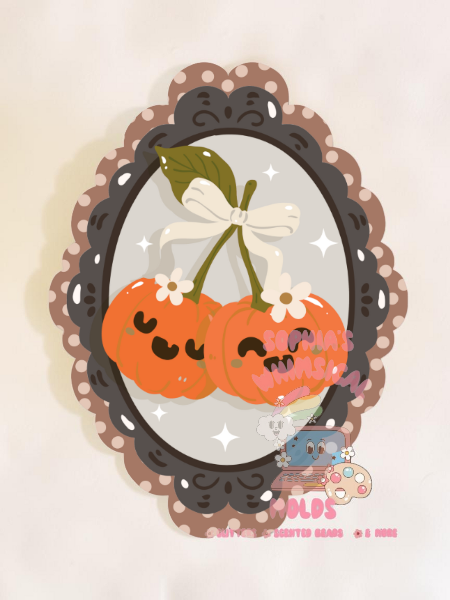 Pumpkin Cherries in Frame Cardstock - Cardstock Inserts for Silicone Mold