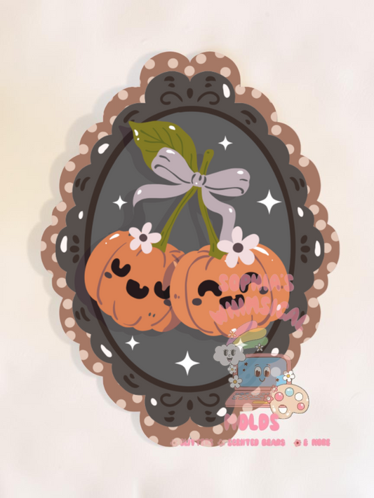 Pumpkin Cherries in Frame Cardstock - Cardstock Inserts for Silicone Mold