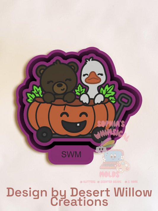 Pumpkin Wagon with Friends - Premium Silicone Mold