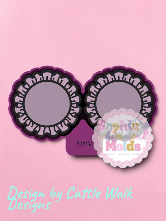 Ruffled Round Cardstock Double - Cardstock Premium Silicone Mold