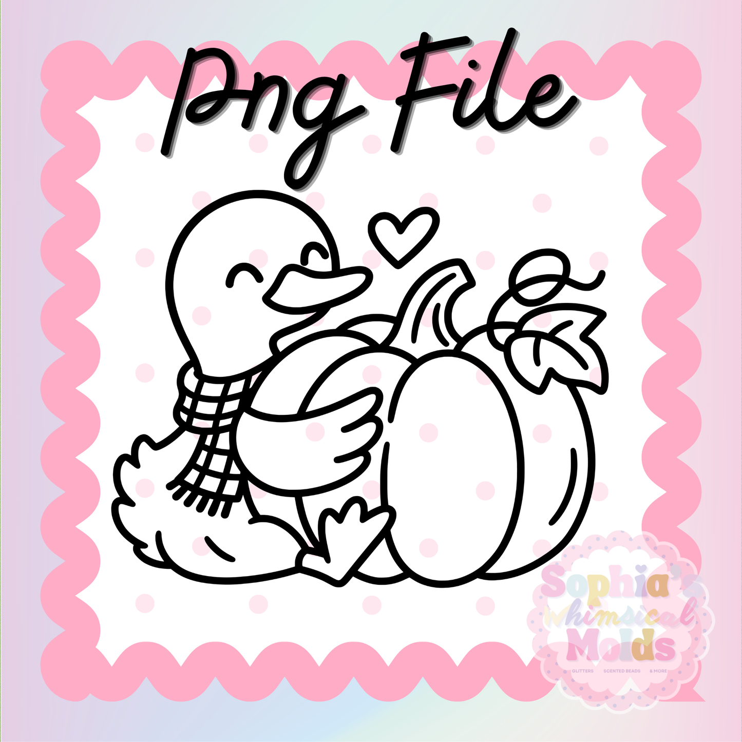 Goose Hugging Pumpkin PNG - PNG/STL Digital Files