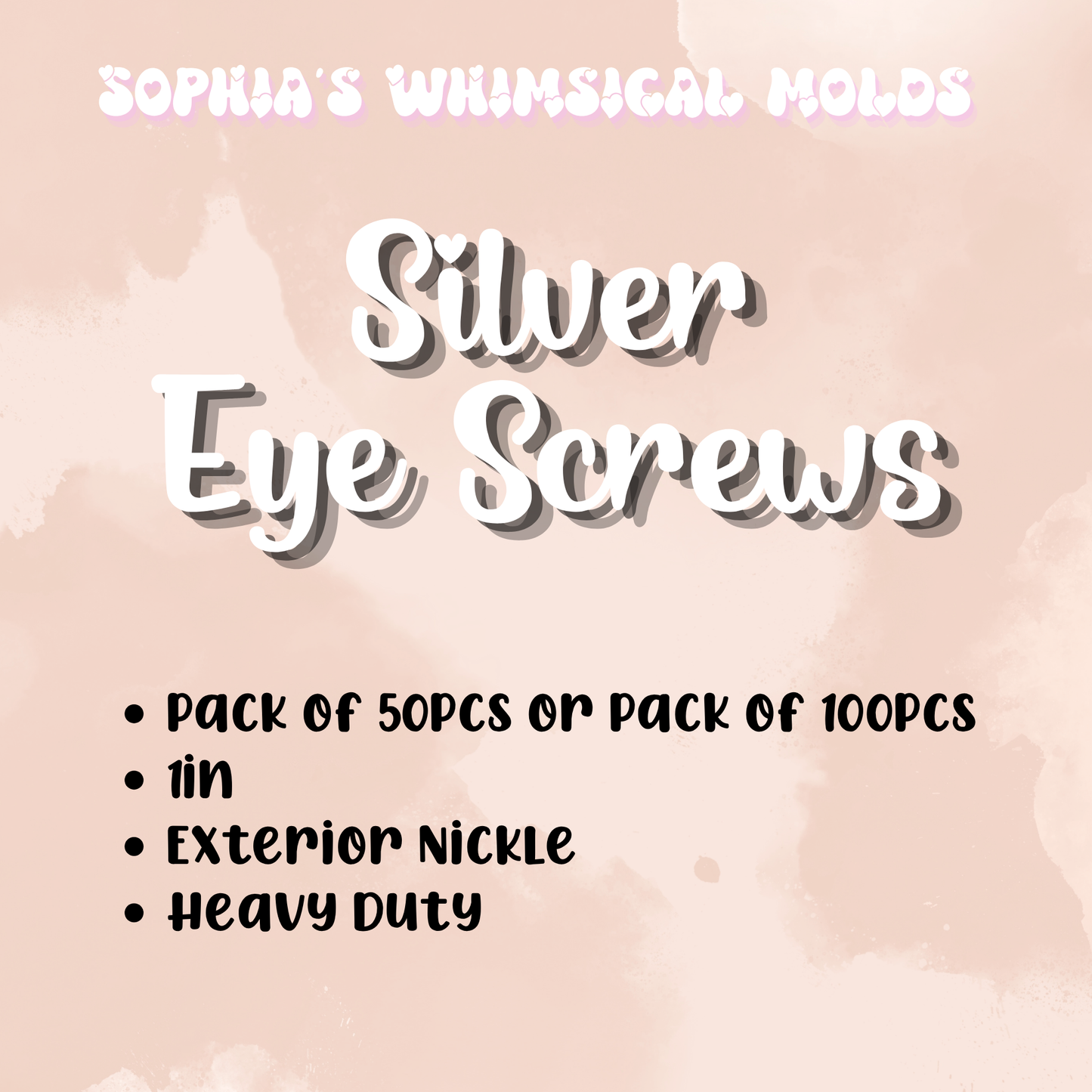 1in Eye Screws — 50pcs or 100pcs
