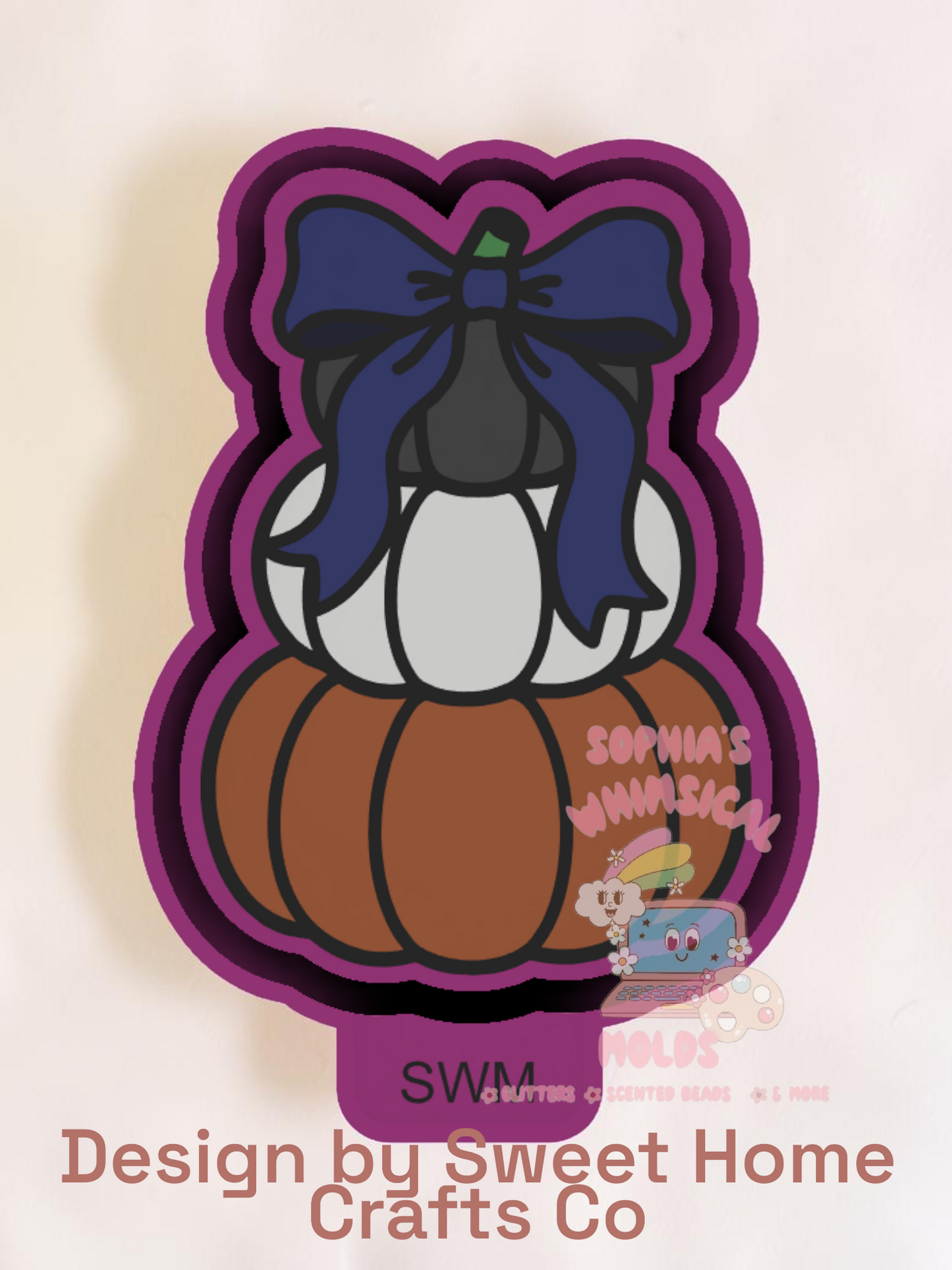 Stacked Pumpkins with Bow - Premium Silicone Mold