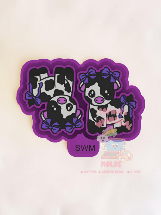 Cute Cow with Bows Vent Clips - Premium Silicone Mold