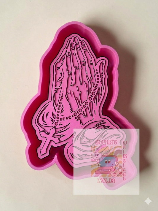 Jesus Hands with Rosary - Premium Silicone Mold