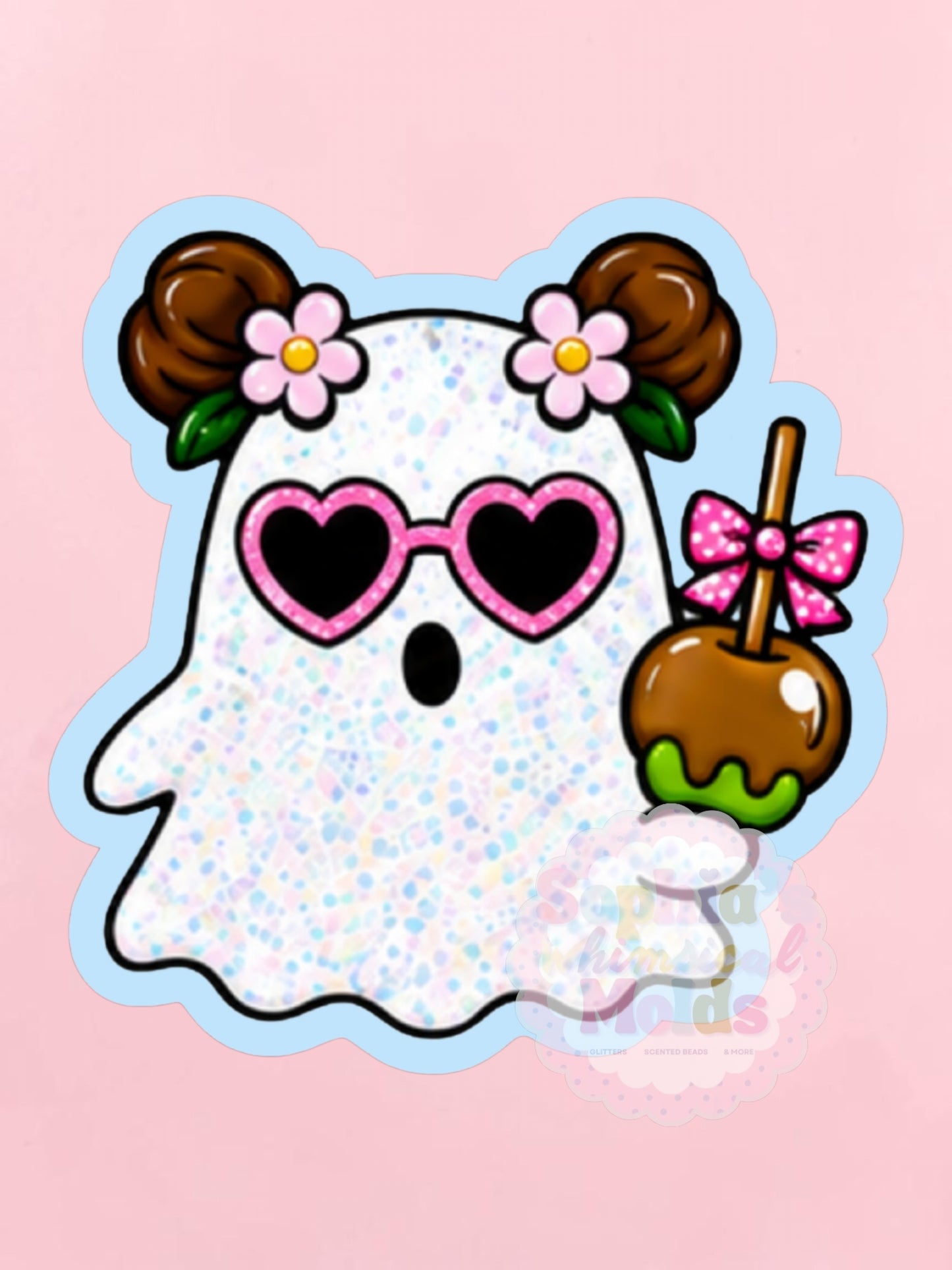 Candy Apple Ghost - Cardstock Inserts for Silicone Mold