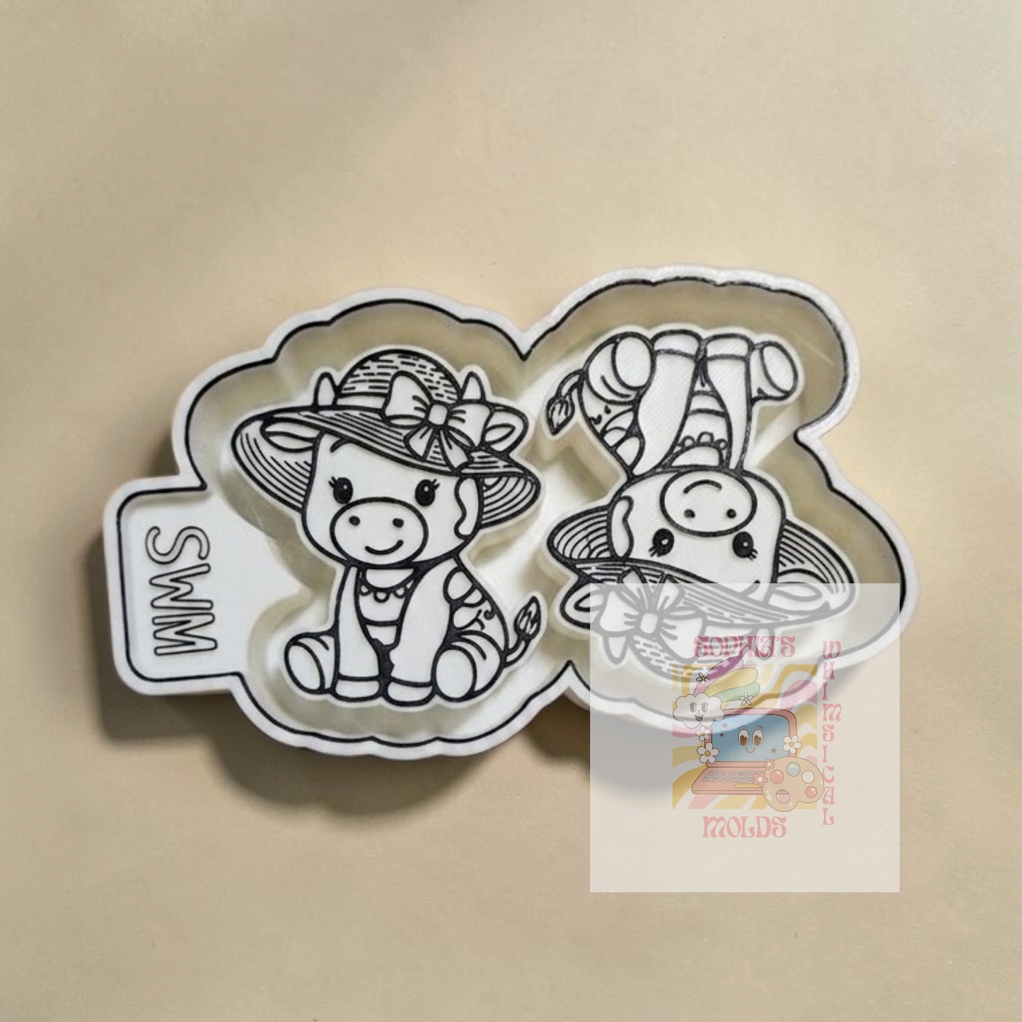 Summer Miss Moo Bell Vent Clips - Premium Silicone Mold