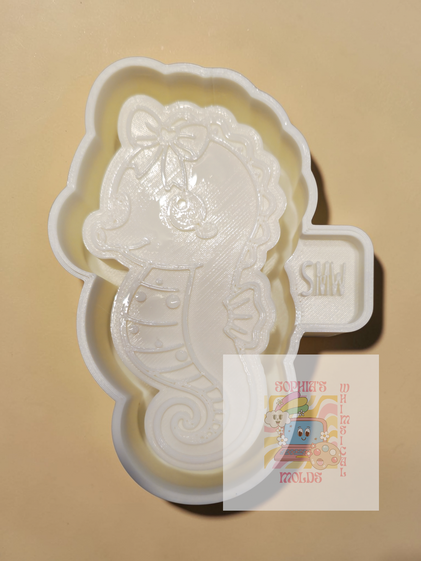 Seahorse with Bow - Premium Silicone Mold